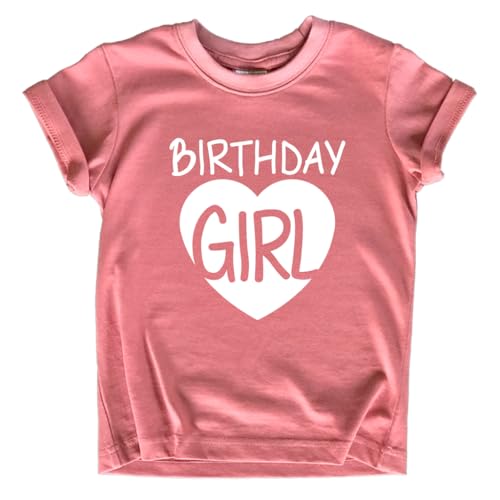 Birthday Girl Shirt Heart Girls Birthday Outfit Toddler Baby 1st 2nd 3rd 4th 5th 6th 7th tee