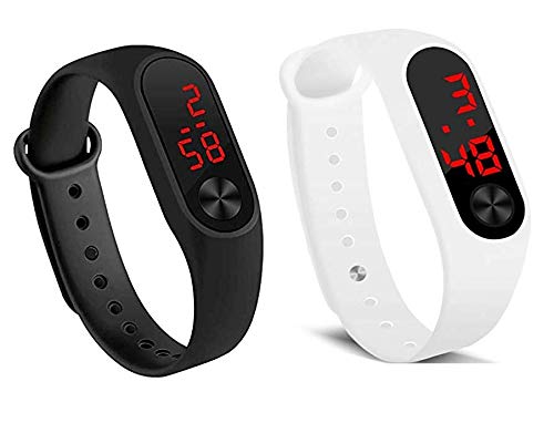 sba prime Silicone LED Digital Good Looking Kids Combo Watch for Boys & Girls(Black & White) (B07Q5N8RC9) Amazon Price History, Amazon Price Tracker