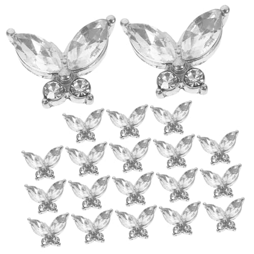 FOMIYES 100 Peças Acessórios De Arte De Unhas De Borboleta Joias De Unhas 3D Joias De Metal Joias De