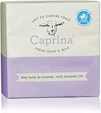 Caprina Fresh Goat’s Milk Bar Soap, LAVENDER OIL, (3-Pack), 3.2 oz (90 g) Each, Gentle Daily Cleanser, Softening & Biodegradable Formula, No Phosphates or Parabens