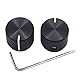 Taiss/2 stücke Schwarz Aluminium GitarrenDrehknopf， für 6 mm Durchmesser Welle, Lautstärkeregler, AudioDrehKnopf, Schalterknopf, 20 mm Durchmesser x 17mm Höhe