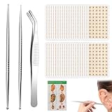 2400Pcs Akupunkturpflaster Ear Seeds Acupuncture Akupunkturpflaster Ear Seeds Acupuncture Ohrsamen Pflaster für Ohrakupunkturpunkt Massage mit 2 Akupunkturstift 1 Ohrpunktdiagramm 1 Pinzette