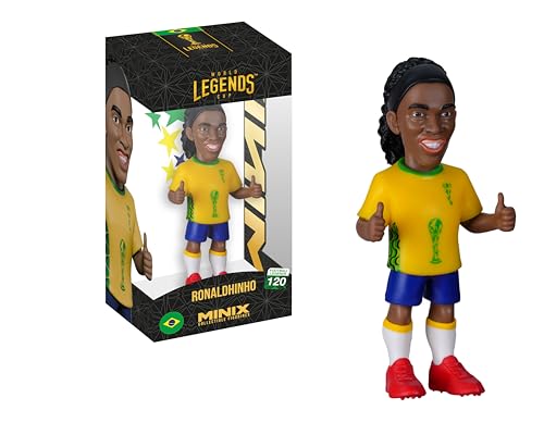 MINIX - Football Legends - Coppa del Mondo di Leggende #120 - Brasile - Ronaldinho - Personaggio da collezione 12 cm