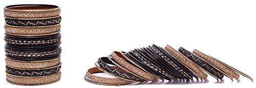Image of NMII Non-Precious Metal with Base Metal Spreads with Zari Glossy Finished Premium Traditional Bridal Chuda Bangle set for Women and Girls