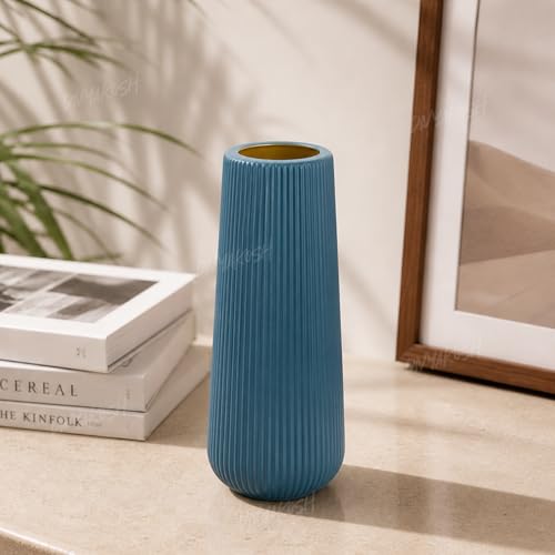Image of Divyakosh Flower Vase Show Pieces for Home Decor Living Room Gifts Plastic Flower Vase's Table Decoration Modern Textured Green Vase| Decorative Table Pot for Living Room (Vase only)