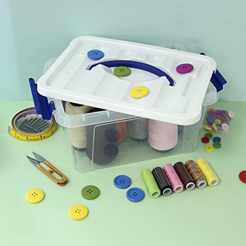 Dynkona 6-Pack Storage Box Tote, Plastic Organizer Bin With Latching Handle, 6 L #TOP3