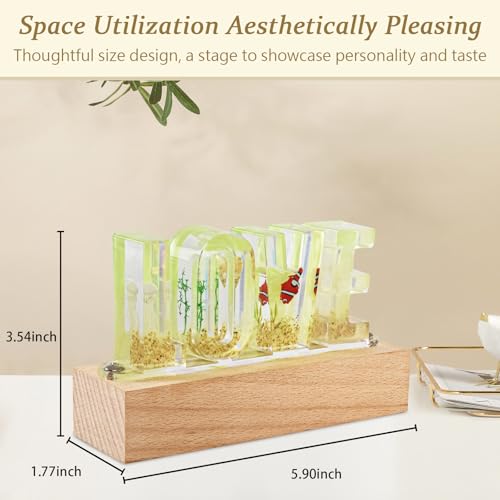 Image of Floral Letter LED Night Light: Resin Dried FlowerLetters Lamp with USB - Handmade Pressed Flower Nightlight Unique Customized Gift for Home Decoration (Light Green, 1)