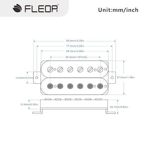 Image of FLEOR Electric Guitar Humbucker Pickups Neck Alnico 5 Pickup White