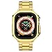 Compatible with Apple Watch Ultra 3/2/1 Band and Case, Stainless Steel Metal Chain with TPU Cover, Smart-Watch Link Bracelet Strap for men, Wrist-Band for i-Watch Ultra, 49mm, Gold