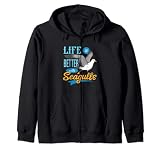 La vie est meilleure avec les mouettes Sweat à Capuche