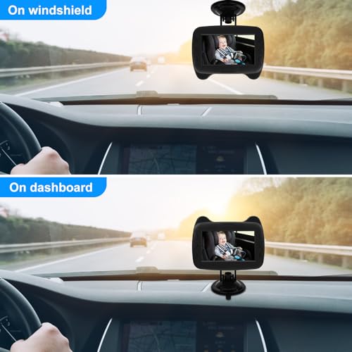 Miniatura 4 de Espejo De Coche Para Bebé, Pantalla Hd De 4,3 Pulgadas, 1080p, Con Visión Nocturna Por Infrarrojos, Con Cámara De Seguridad De Gran Angular Para Una Observación Óptima De Tu Bebé