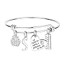 Nzztont Teacher Gifts for Women Teacher Initial Bangle Bracelet Teacher Appreciation Gifts thank You Gifts for Teachers
