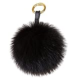 MATERIAL: Schlüsselanhänger aus Echtfell Waschbär Fell Pelz Bommel mit hochwertige Legierung