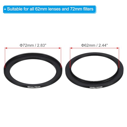 PATIKIL 62mm-72mm Metal Step Up Ring with Cleaning Cloth - Image 2