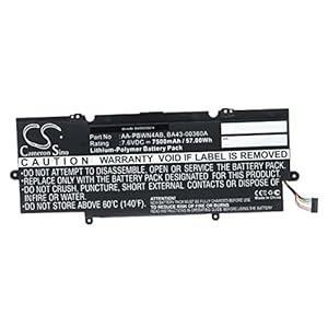 vhbw Akku kompatibel mit Samsung NP740U3E-S01CN, NP740U3E-K02FR, NP740U3E-K01UK Notebook (7500 mAh, 7,6 V, Li-Polymer)