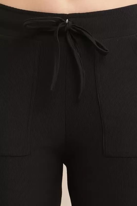 Image of Women Solid Loose Fit Knitted Cargo - Parent (BZCR9)