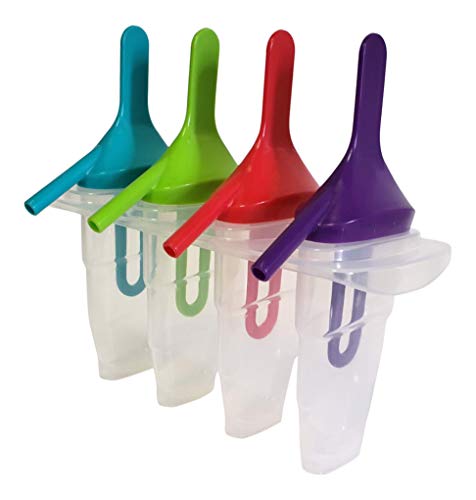 Ice Lolly Pop Mold Popsicle Maker with Straw Makes BPA Free Just Pop In The Freezer for Healthy Snack