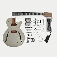 ✔ PREMIUM SEMI-HOLLOW ARCH TOP: This DIY electric guitar kit features a professional mahogany arch top body with a stunning flamed maple veneer and white binding. The set-in mahogany neck provides the classic resonance and sustain required for a high...