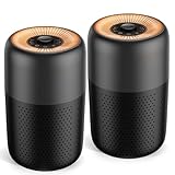 2 Pack TPLMB Air Purifiers for Bedroom,H13 HEPA Filters,Fragrance for Better Sleep,Portable Air Purifier with Nightlight Speed Control,For Home Living Room,24dB Filtration System,P60 (2, Black)