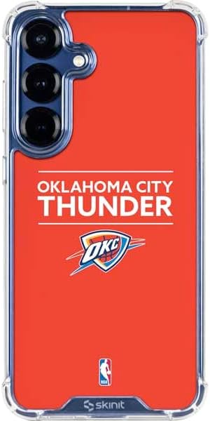 Skinit Clear Phone Case Compatible with Galaxy S25 - Officially Licensed NBA Oklahoma City Thunder Dark Rust Design