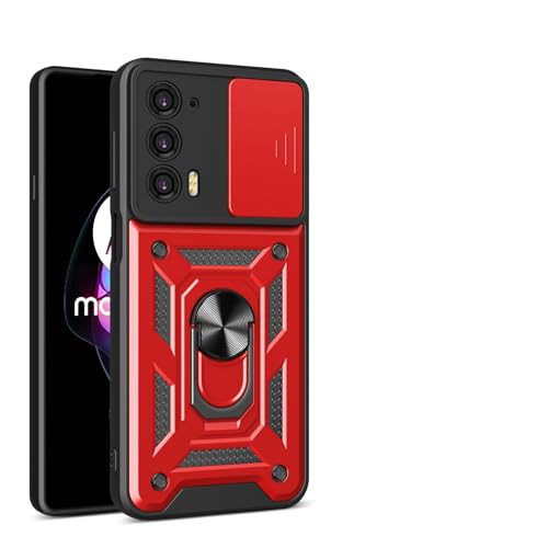 Compatible with Motorola Edge 20 Case Cover,with Slide Camera Lens Cover Compatible with Motorola Edge 20 XT2143-1 / Moto Edge S Lite 5G Case Red