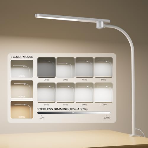 Image of Honeywell HJ2 Clip On LED Desk Lamp with Clamp, Adjustable Reading Light