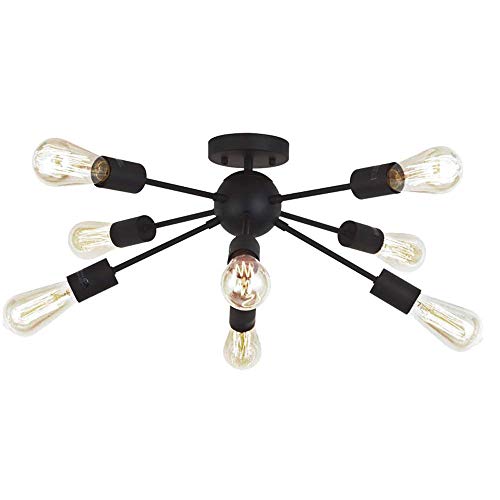 Lampe pivotante Sputnik E27 au design industriel noble pour une suspension élégante et durable