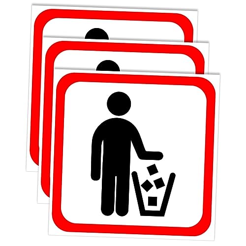 Tofficu 1 Juego Etiquetas De Basura Autoadhesivas Papelera Stickers Decorativos De Advertencia Desechos De Jardín Adhesivos Decoración De Pared Oficina 3 Piezas