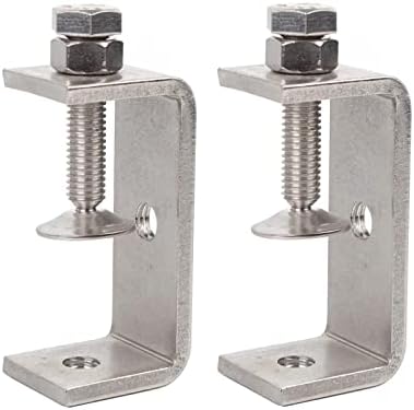 Kyien 2Pcs 304 Stainless Steel C Clamp 65MM Heavy Duty C Clamp Woodworking Building Tiger Clamp Adjustable Wide Jaw Opening C Clamp