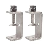 Kyien 2Pcs 304 Stainless Steel C Clamp 65MM Heavy Duty C Clamp Woodworking Building Tiger Clamp Adju