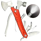 Camping Multitool, Anumit 14 in 1 Survival Gear Kit for Outdoor Hiking, Cool & Unique Gifts for Men Women, Stainless Steel Car Tool with Flashlight, Hammer, Axe, Plier, Knife, Bottle Opener, etc