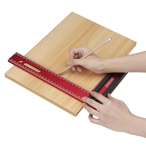 L Ruler, Aluminum Alloy L Shape Woodworking 300x200mm Framing with Stop Fence, Framing Ruler, Carpenters, Right Angle Ruler