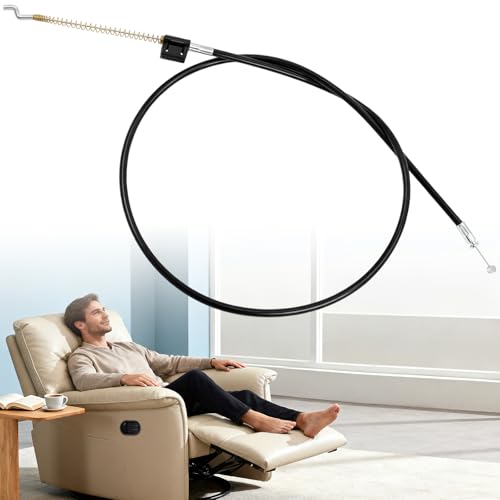 Poweka Cable de Sofá y Sillón Relax Reclinable Reemplazo Universal de Metal para Palanca de Liberación   Longitud Total Aproximadamente 94cm con Gancho de S
