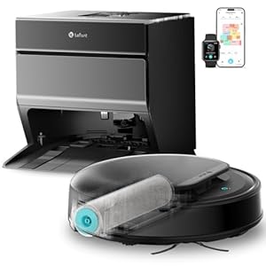 Lefant M5 Pro Staubsauger Roboter mit Wischfunktion, Roller Wischwalze Design, Anheben des Wischmopps, Vermeiden von Hindernissen, 18000 Pa, 2.4G/5GHz Wi-Fi, Absturzsicherung, No-Go-Zone, Grau