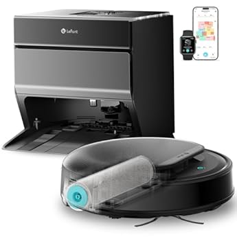 Foto di LEFANT M5 Pro Robot Aspirapolvere Lavapavimenti con Rullo, Aspirazione 18.000 Pa, Lavaggio Acqua Pulita, Autopulizia 75 ℃, Navigazione Laser dToF, Auto Svuotamento 120 Giorni, Tappeti, App Alexa