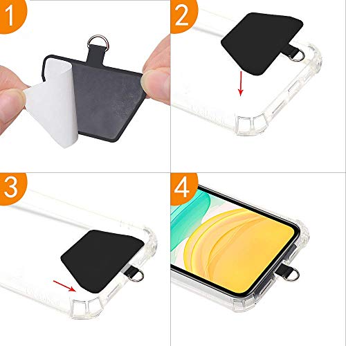 Takyu 2 Pieces Phone Lanyard Neck Strap And 6 Pieces Patches (2 Black And 4 Clear Tabs) thumb #1