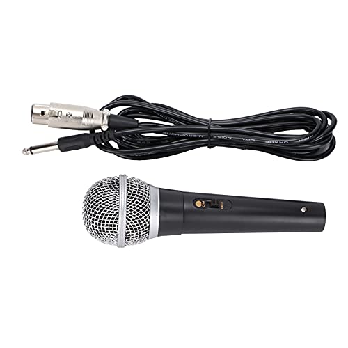 lvifloae Microfono dinamico vocale professionale XLR, microfono portatile con cavo XLR a 1/4 di pollice, connessione audio in metallo ABS da 9,8 piedi per karaoke sul palco, canto e