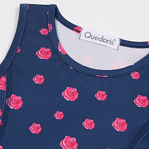 Quedoris Girls Twirly Printed Casual Party Sleeveless Dress Miss Rabbit Sleeveless S #TOP3