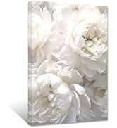ZXHYWYM White Peony Canvas Wall Art Elegant Flowers Picture Prints Modern Artwork Home Decor For ...