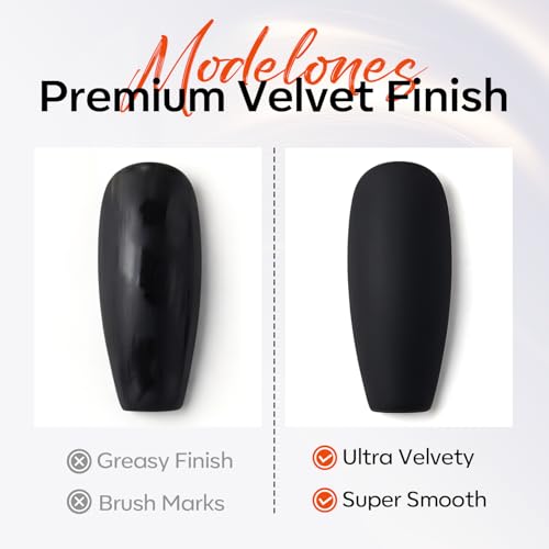 Image of modelones Chrome Proof Matte Gel Top Coat, 15 ML No Wipe Chrome Resistant Isolation Clear Gel Polish Velvet Finish for Detail Chrome Powder Painting Nail Art Long Lasting Thickening Solution Builder