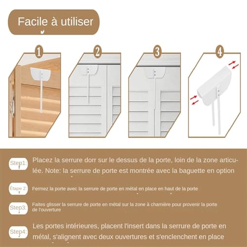 Serrure de porte pliante pour la sécurité de la maison - 4