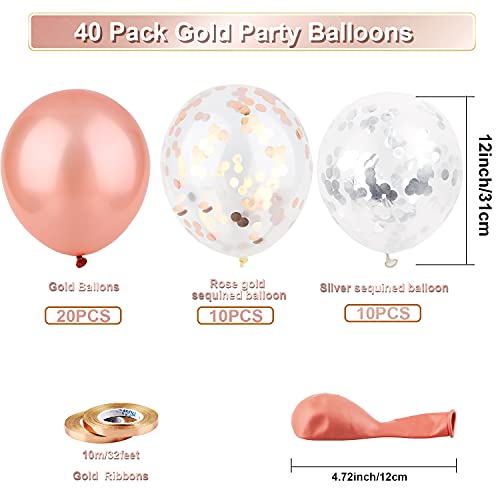 Powmag Palloncini con coriandoli, 40 Pezzi