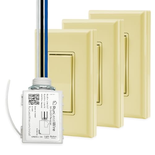Image of RunLessWire 4-Way Battery-Free Wireless Light Switch Kit - Ivory
