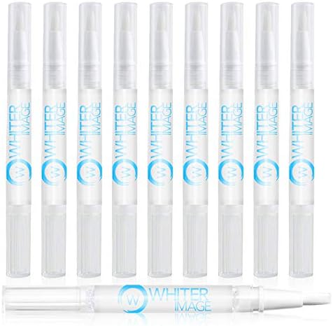 Whiter Image Mini Togo Teeth Whitening Pen 10 Pack, Erases Teeth Stains and Strengthens Enamel, Restorative Serum Gel That Reverses Enamel Damage from Bleaching On The Go for Up to 150 Applications