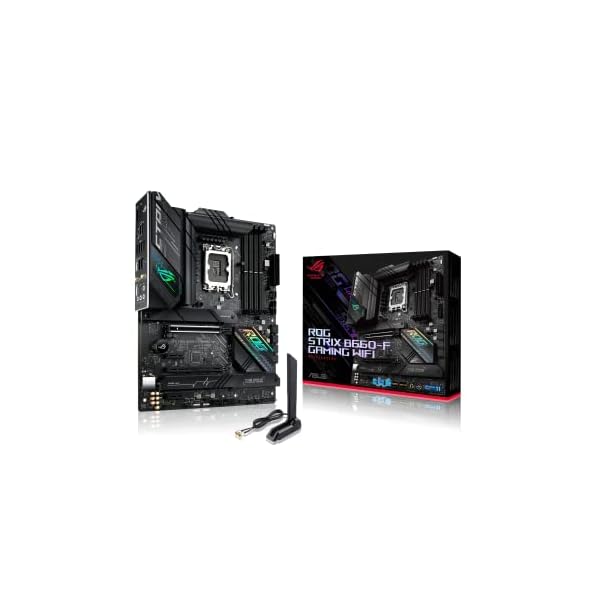 ASUS ROG STRIX B660-F GAMING WIFI - Placa base gaming ATX Intel LGA 1700 (VRM de 16+1 fases, RAM DDR5, PCIe 5.0, Wi-Fi 6, LAN de 2,5 Gb, tres M.2 con disipadores, placas posteriores M.2 y Aura Sync)