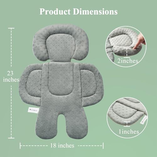 Miniatura 8 de Innokids Relleno Para Asiento De Coche Infantil, Almohada De Apoyo Para La Cabeza Y El Cuerpo Para Recién Nacidos, Apto Para Sillas De Coche Y Cochecitos Beige Y Gris