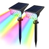 ▲ Fácil de usar y 2 modos: esta luz solar requiere una pulsación larga del interruptor durante 3 segundos para encender / apagar la luz. El primer modo es el cambio de color automático; una pulsación corta del interruptor durante 1 segundo es la función de color fijo.
