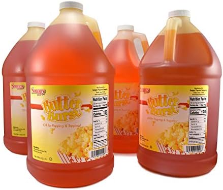 Snappy Butter Burst Popcorn Oil, 1 Gallon, 4 Pack