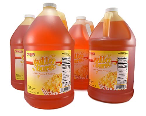 Snappy Butter Burst Popcorn Oil, 1 Gallon, 4 Pack