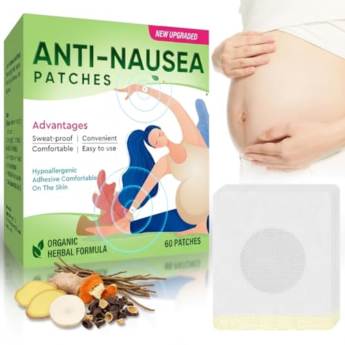 TWMKLP Pregnancy Nausea Relief, Morning Sickness Patches | Fast Acting and Natural Gentle Stickers for Quick Comfort, 60 Counts Anti Nausea Support for Pregnant Women